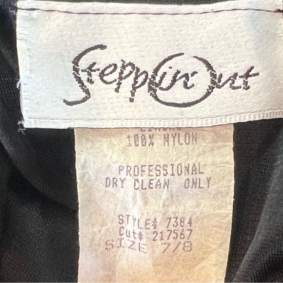 Vintage 90’s Steppin Out Long Black Formal Dress Size 7/8 Fits Small 6 Strappy - Picture 9 of 10